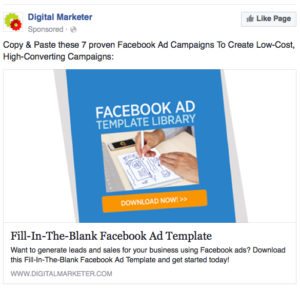 facebook ad example newsfeed