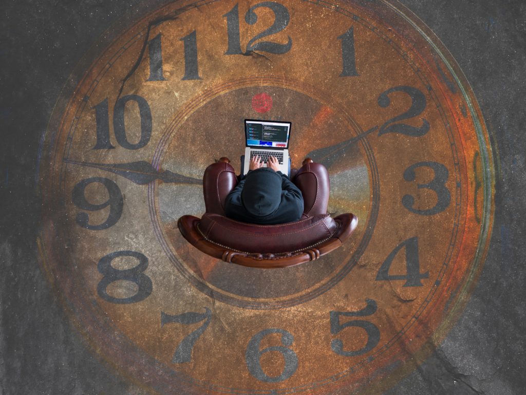 write faster image of writer sitting on analog clock by kevin-ku-392517-unsplash